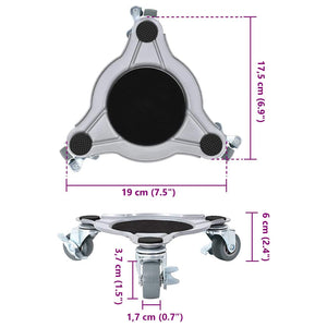 vidaXL Furniture Movers 4 pcs. with Lifter 19x17.5x6 cm Steel 1000 kg