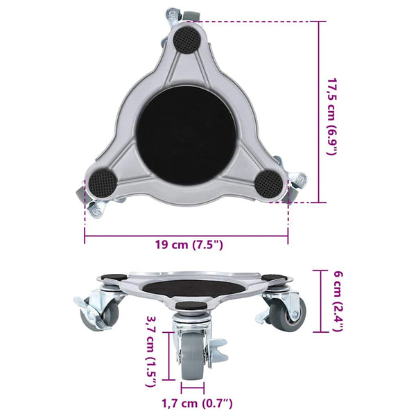 vidaXL Furniture Movers 4 pcs. with Lifter 19x17.5x6 cm Steel 1000 kg