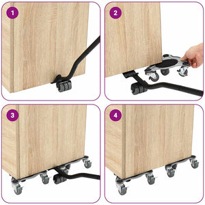 vidaXL Furniture Movers 4 pcs. with Lifter 19x17.5x6 cm Steel 1000 kg