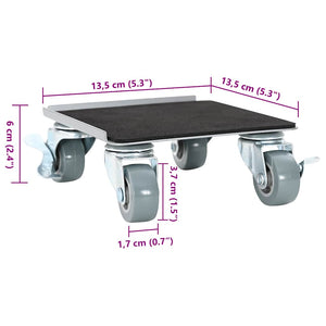 vidaXL Furniture Movers 4 pcs. with Lifter 13.5x13.5x6 cm Steel 1300 kg