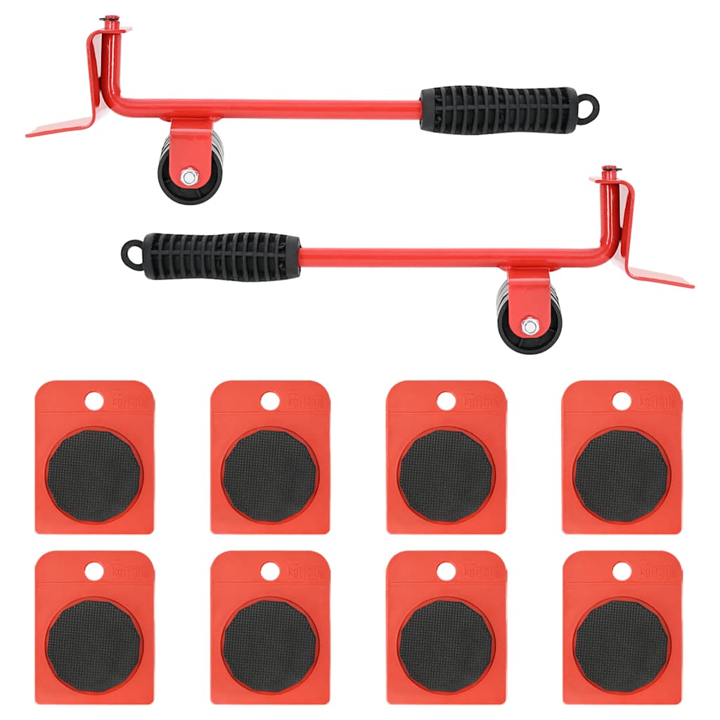 vidaXL Furniture Movers 8 pcs with Lifters Red 9.8x7.5x3 cm 150 kg