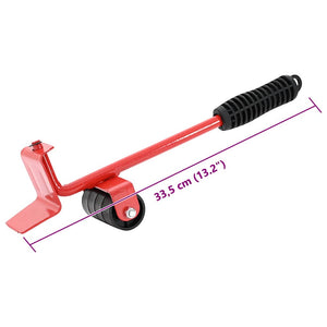 vidaXL Furniture Movers 8 pcs with Lifters Red 9.8x7.5x3 cm 150 kg