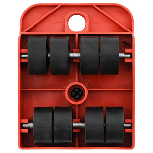 vidaXL Furniture Movers 8 pcs with Lifters Red 9.8x7.5x3 cm 150 kg