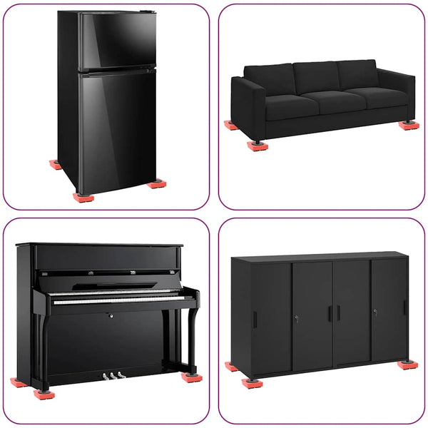 vidaXL Furniture Movers 8 pcs with Lifters Red 9.8x7.5x3 cm 150 kg