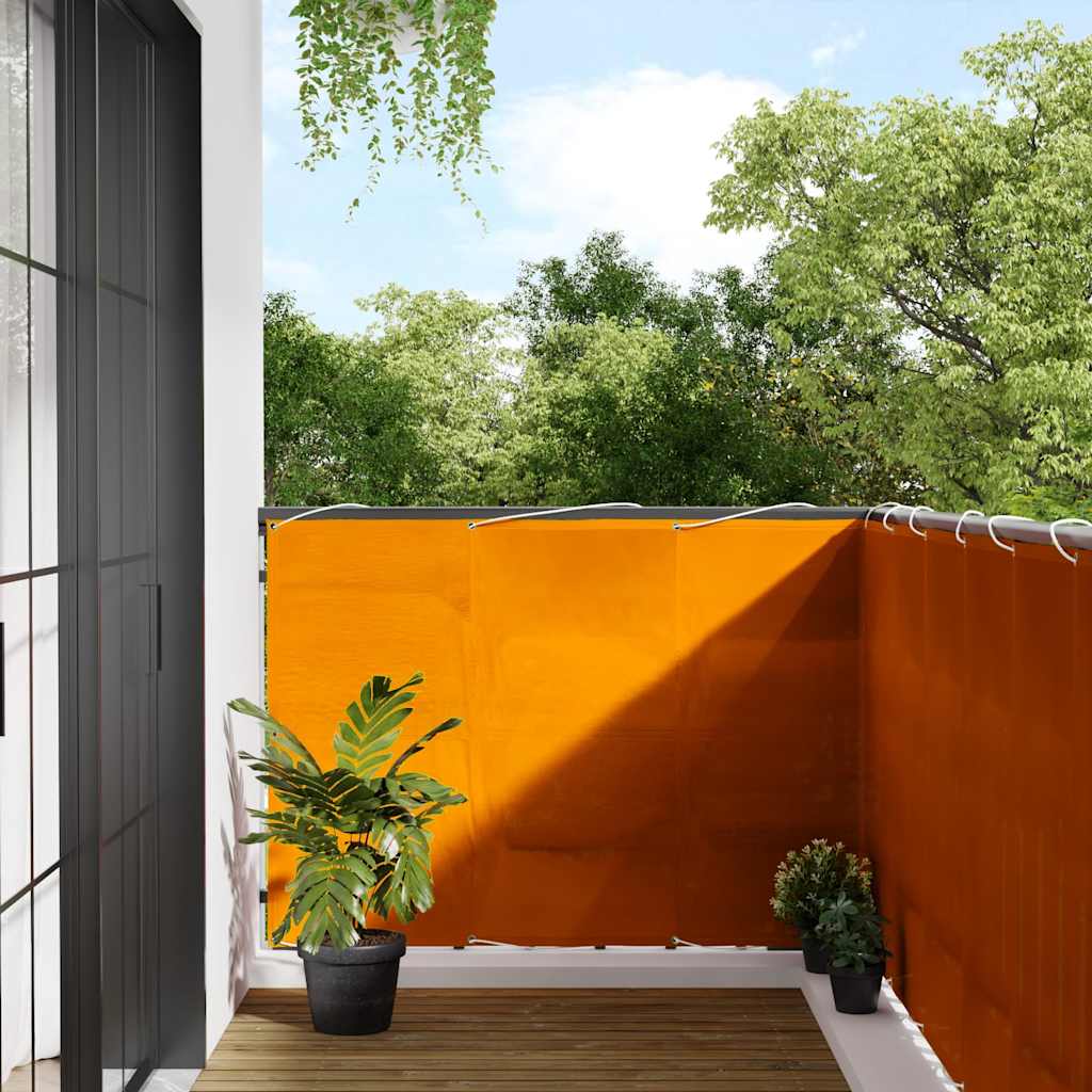 vidaXL Balcony Privacy Screen Orange 120x700 cm 100% Polyester Oxford