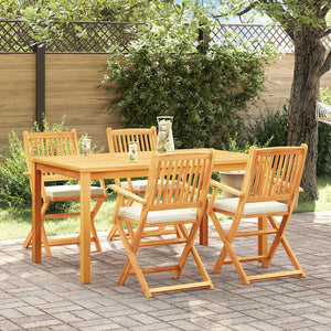 vidaXL Folding Chairs 4 pcs White 49 x 57.5 x 92 cm Solid Acacia Wood