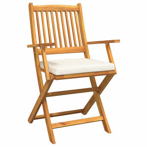 vidaXL Folding Chairs 4 pcs White 49 x 57.5 x 92 cm Solid Acacia Wood