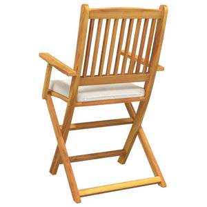 vidaXL Folding Chairs 4 pcs White 49 x 57.5 x 92 cm Solid Acacia Wood