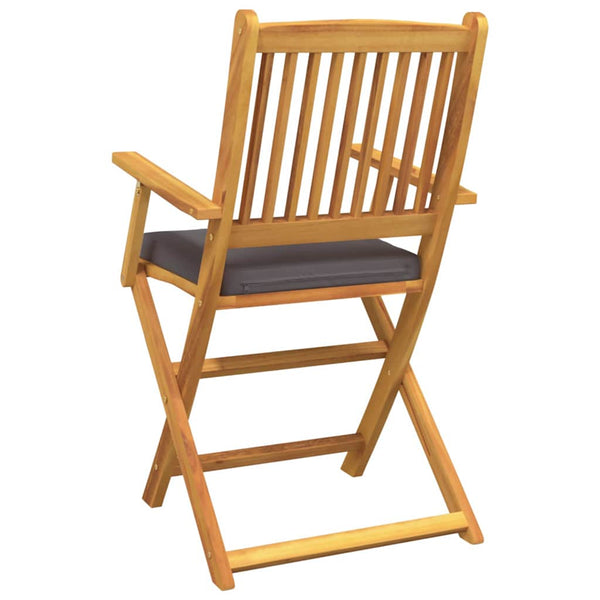 vidaXL Folding Chairs 6 pcs Grey 49 x 57.5 x 92 cm Solid Acacia Wood