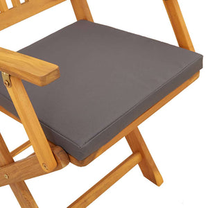 Klappstühle 8er Set Grau Akazie