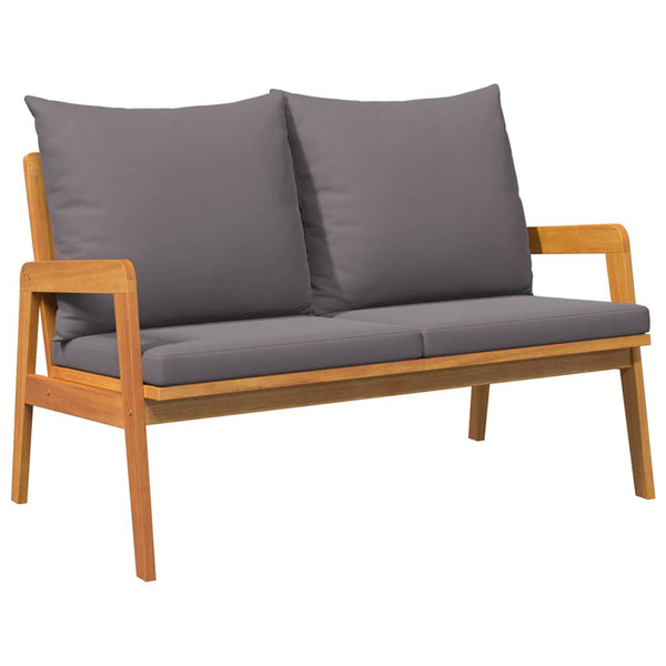 vidaXL Bistro Set with Cushions 4 pcs Brown Solid Acacia Wood