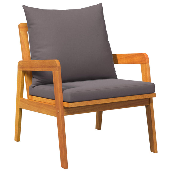 vidaXL Bistro Set with Cushions 4 pcs Brown Solid Acacia Wood