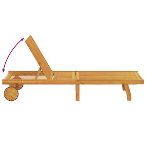 vidaXL Sun Loungers 2 pcs. with Wheels Solid Acacia Wood