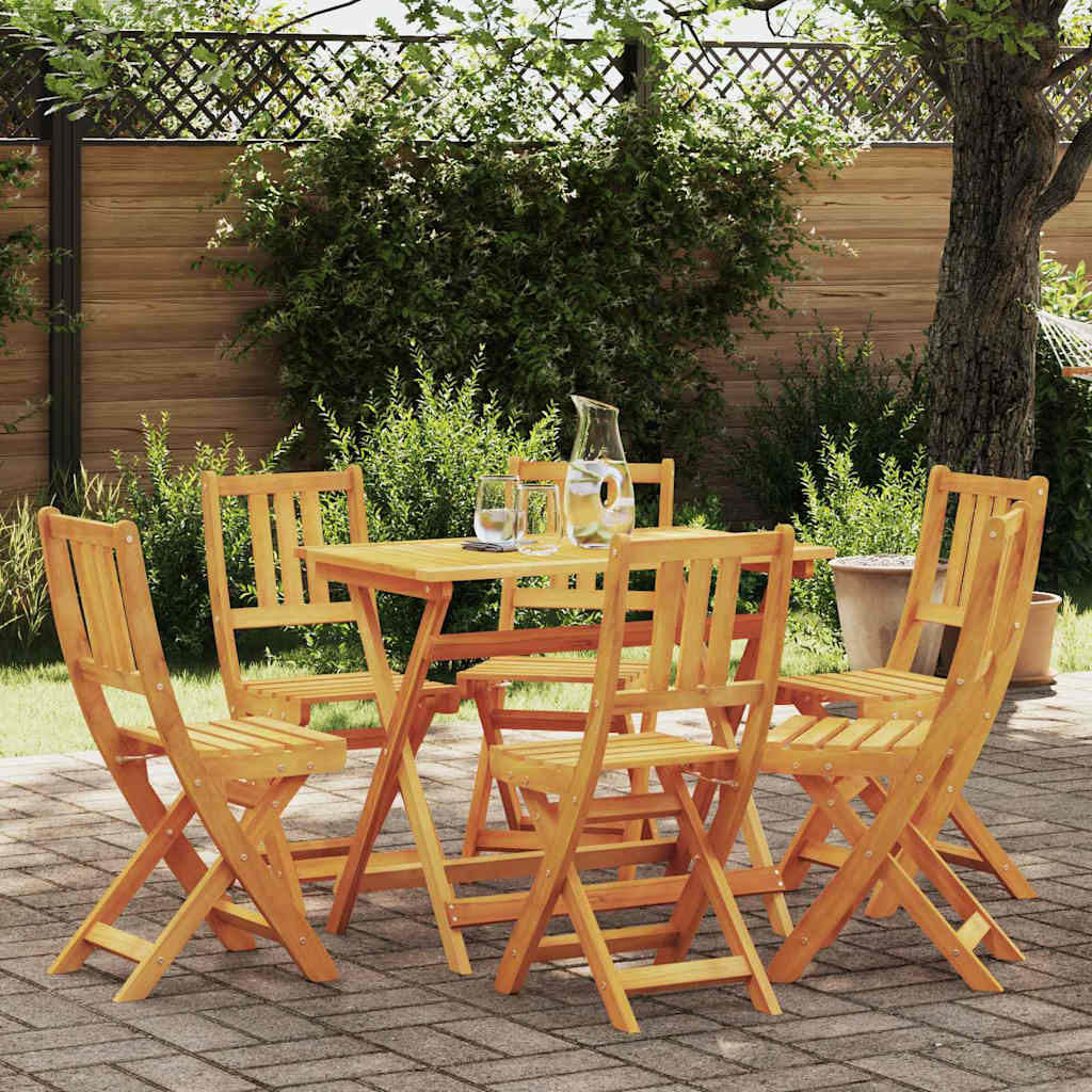 Bistro-Stühle Akazie mit Kissen 6er Set