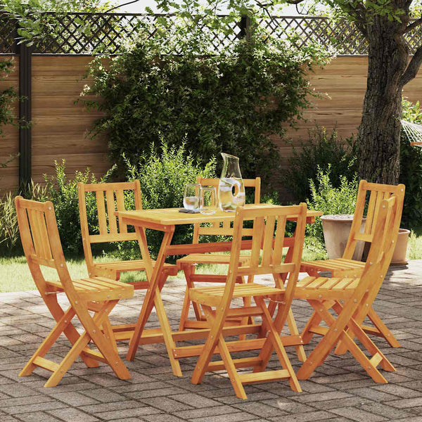 Bistro-Stühle Akazie mit Kissen 6er Set