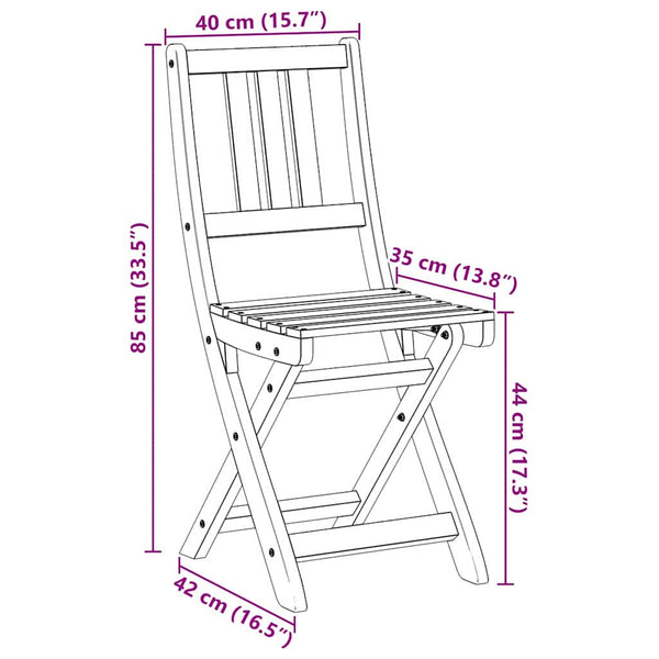 Bistro-Stühle Akazie mit Kissen 6er Set