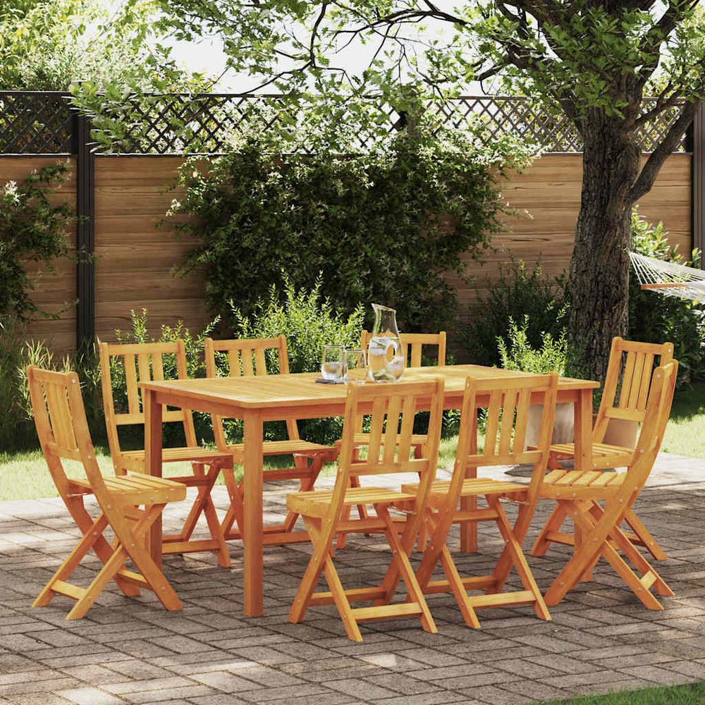 Akazienholz Bistro Stühle mit Kissen, 8er Set
