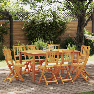 Akazienholz Bistro Stühle mit Kissen, 8er Set