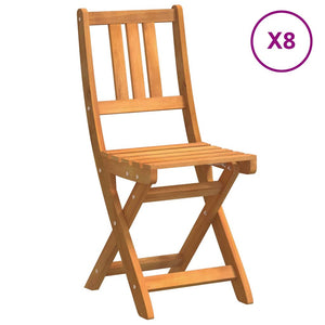 Akazienholz Bistro Stühle mit Kissen, 8er Set