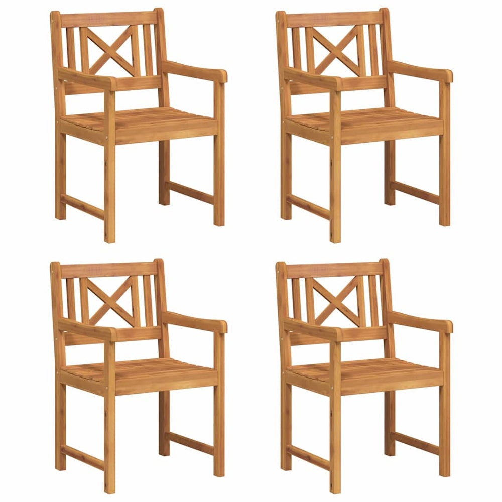 4er Akazienholz Gartenbank Set