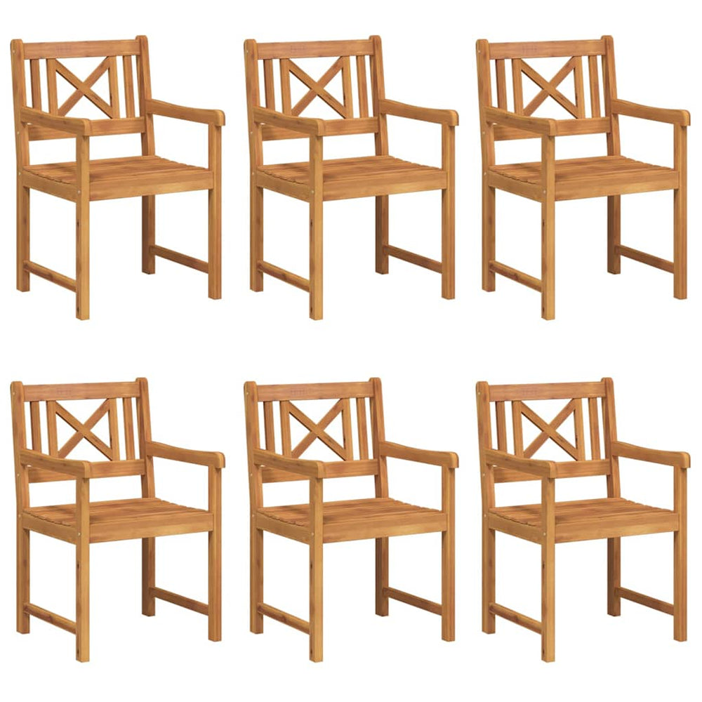 Akazienholz Gartenbank 6er Set