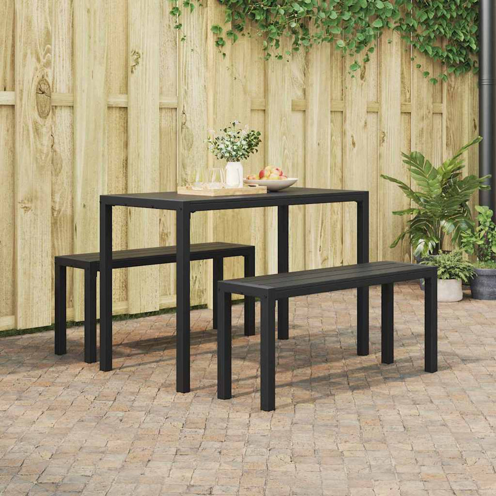 Garten Essgruppe 3-teilig Anthrazit