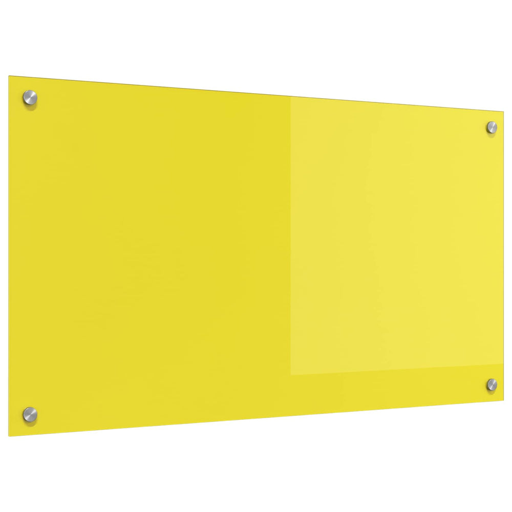 vidaXL Kitchen Backsplash Yellow 90 x 50 cm Tempered Glass