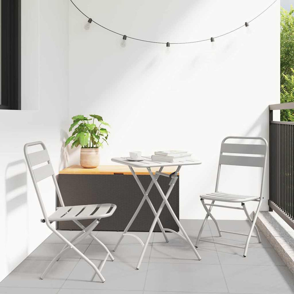 Bistrogarnitur 3-teilig Beige Stahl