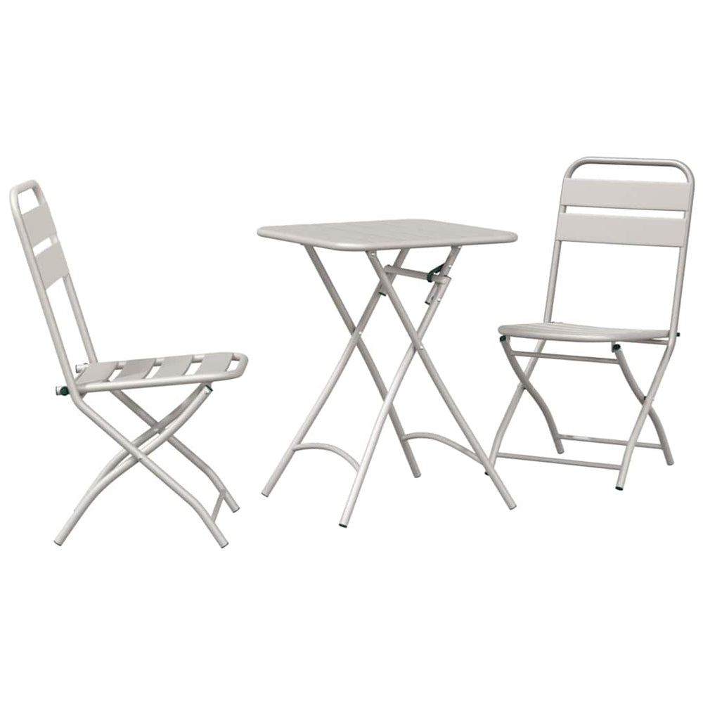 Bistrogarnitur 3-teilig Beige Stahl