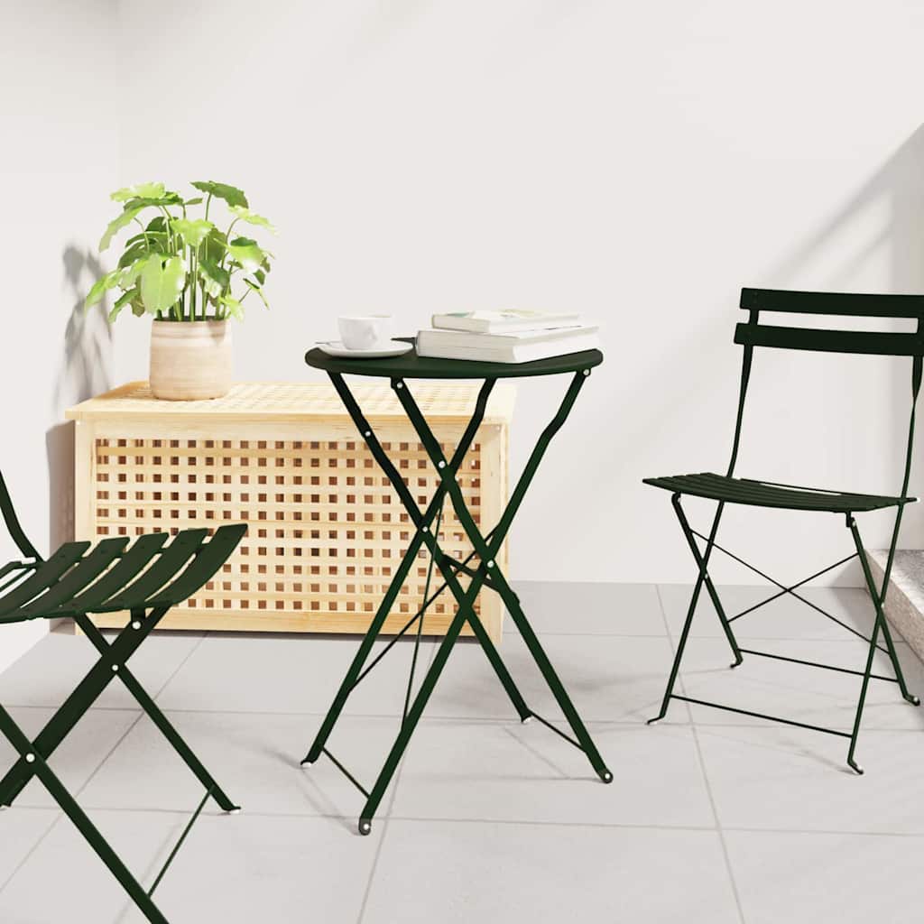 Bistrotisch Dunkelgrün Ø 50cm Stahl Gartentisch