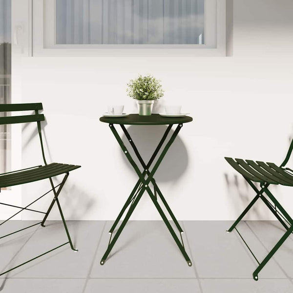Bistrotisch Dunkelgrün Ø 50cm Stahl Gartentisch
