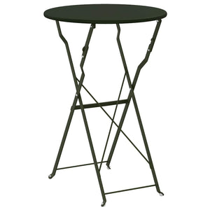 Bistrotisch Dunkelgrün Ø 50cm Stahl Gartentisch