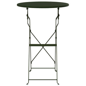 Bistrotisch Dunkelgrün Ø 50cm Stahl Gartentisch
