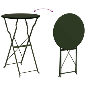Bistrotisch Dunkelgrün Ø 50cm Stahl Gartentisch