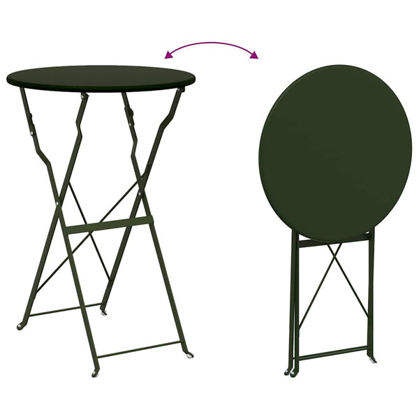 Bistrotisch Dunkelgrün Ø 50cm Stahl Gartentisch
