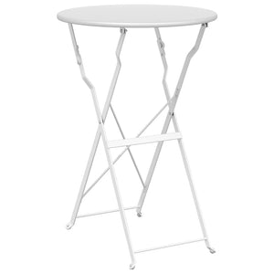 Bistrotisch Weiß Ø 50cm Stahl Gartentisch