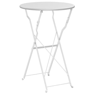 Bistrotisch Weiß Ø 50cm Stahl Gartentisch