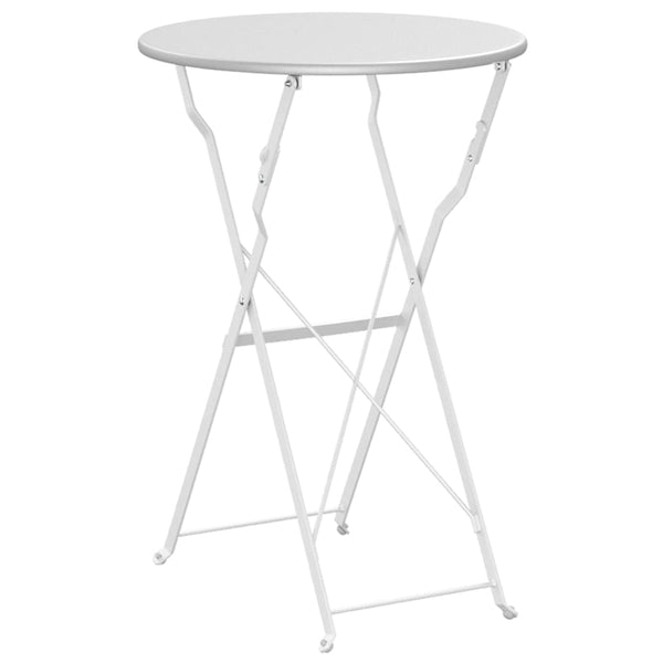 Bistrotisch Weiß Ø 50cm Stahl Gartentisch