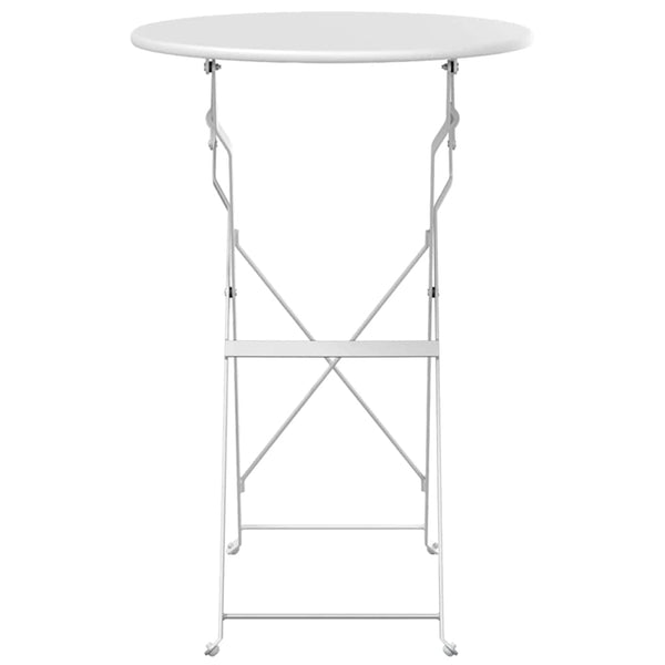 Bistrotisch Weiß Ø 50cm Stahl Gartentisch