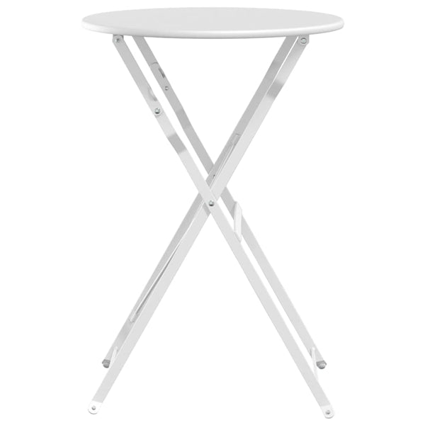 Bistrotisch Weiß Ø 50cm Stahl Gartentisch