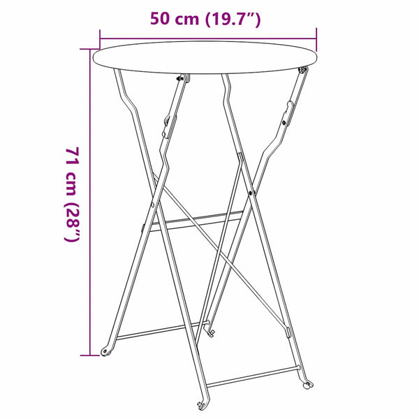Bistrotisch Weiß Ø 50cm Stahl Gartentisch
