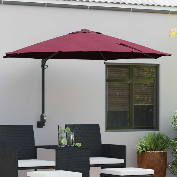 vidaXL Garden Parasol Burgundy 248 x 248 x 148 cm