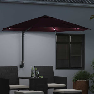 vidaXL Garden Parasol Burgundy 248 x 248 x 148 cm