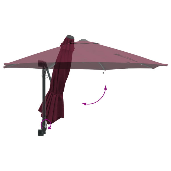 vidaXL Garden Parasol Burgundy 248 x 248 x 148 cm