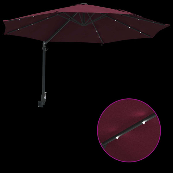 vidaXL Garden Parasol Burgundy 248 x 248 x 148 cm