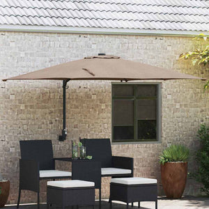 vidaXL Garden Parasol Taupe 248.5 x 247.5 x 160 cm
