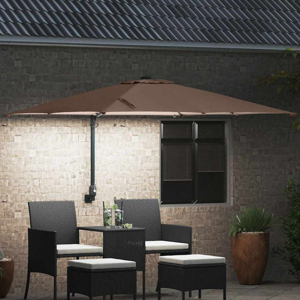 vidaXL Garden Parasol Taupe 248.5 x 247.5 x 160 cm