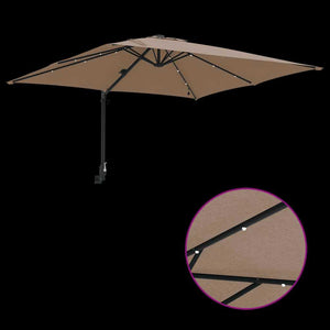 vidaXL Garden Parasol Taupe 248.5 x 247.5 x 160 cm