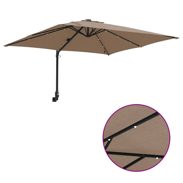 vidaXL Garden Parasol Taupe 248.5 x 247.5 x 160 cm