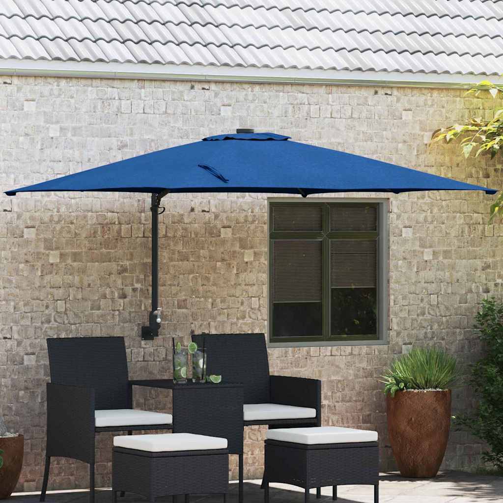 vidaXL Garden Parasol Azure Blue 248.5 x 247.5 x 160 cm